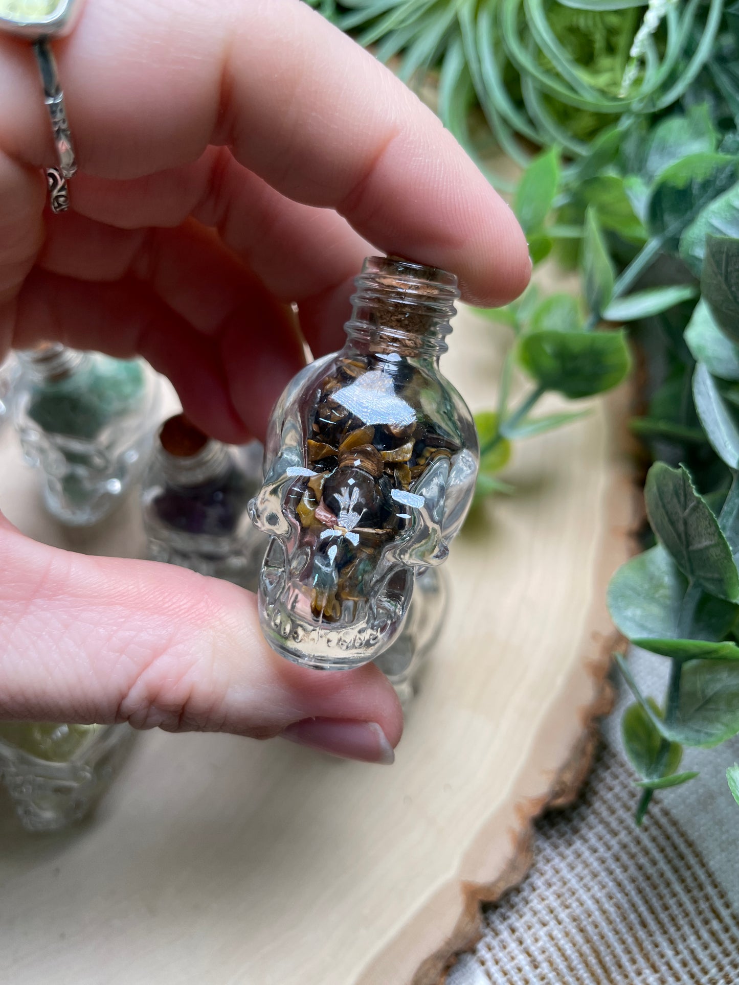 Crystal Chip Skull Vial