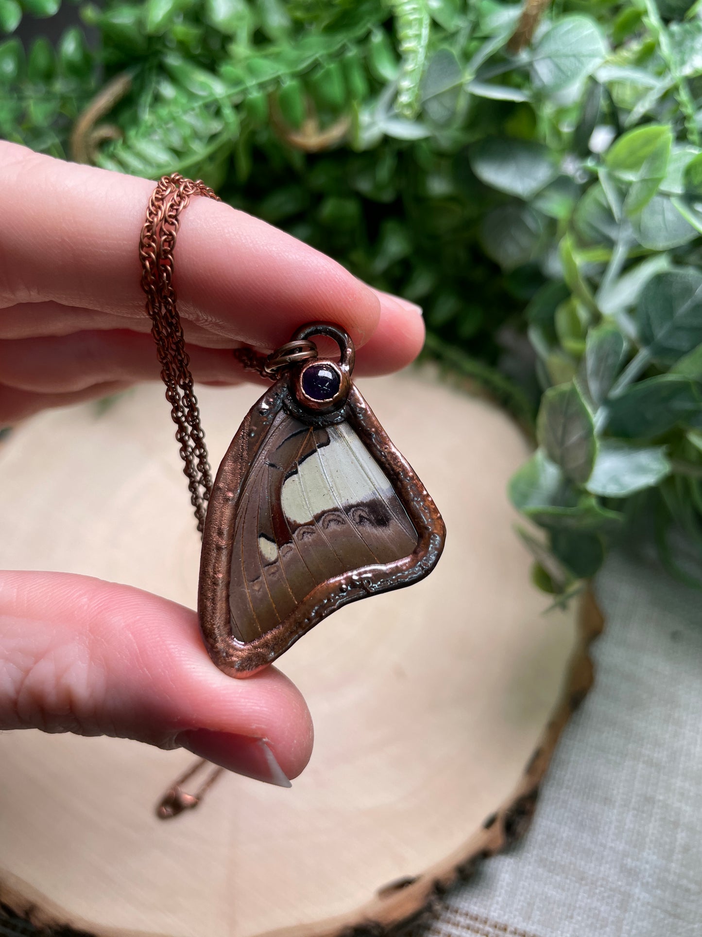 Amethyst Butterfly Wing Necklace