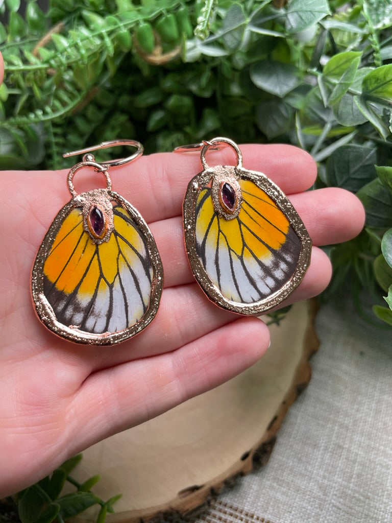 Amethyst Butterfly Wing Earrings