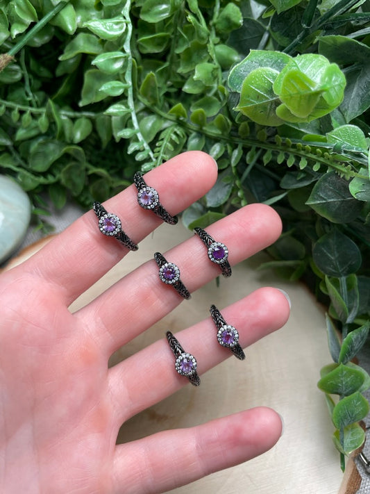 Amethyst Adjustable Ring