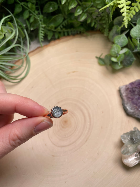 Silver Moonstone Goddess Ring Size 6