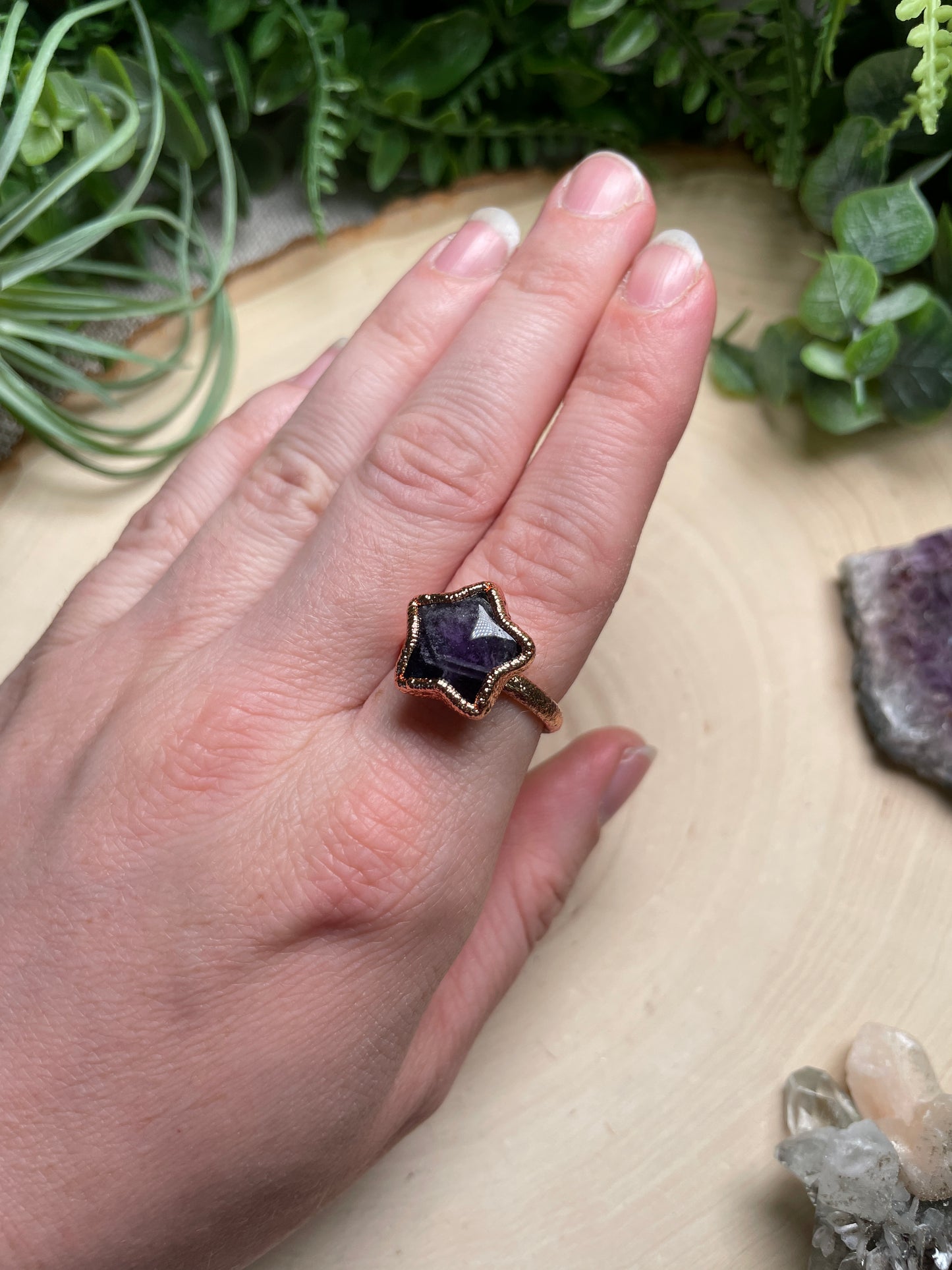 Amethyst Star Ring Size 7