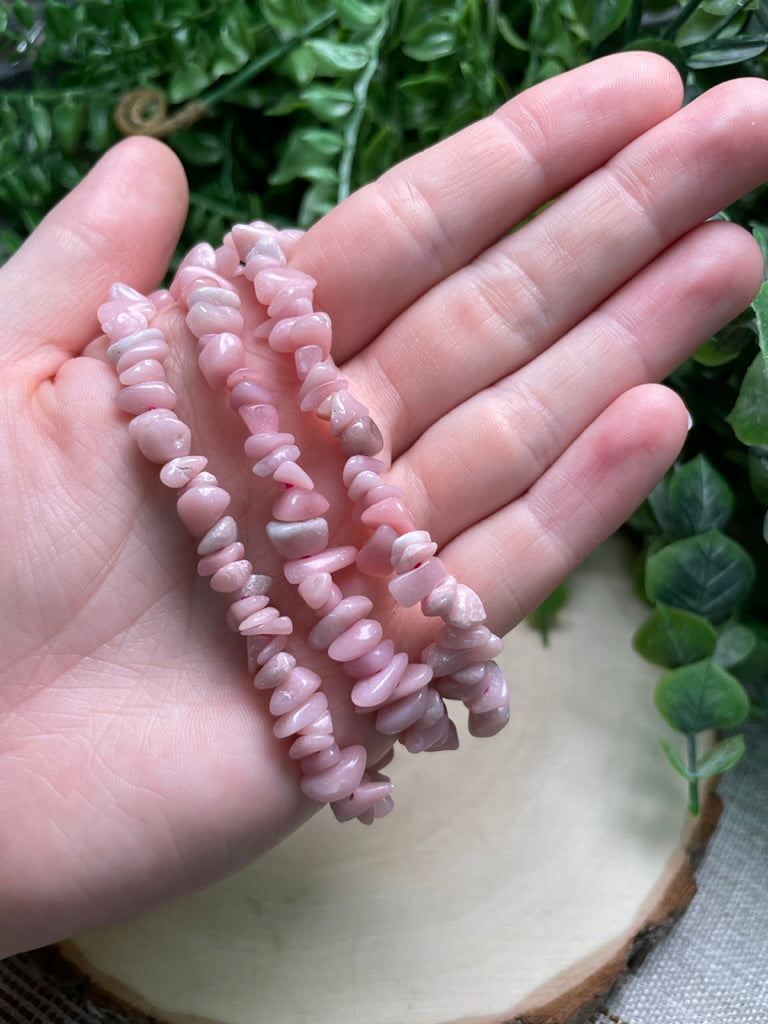 Pink Opal Chip Bracelet