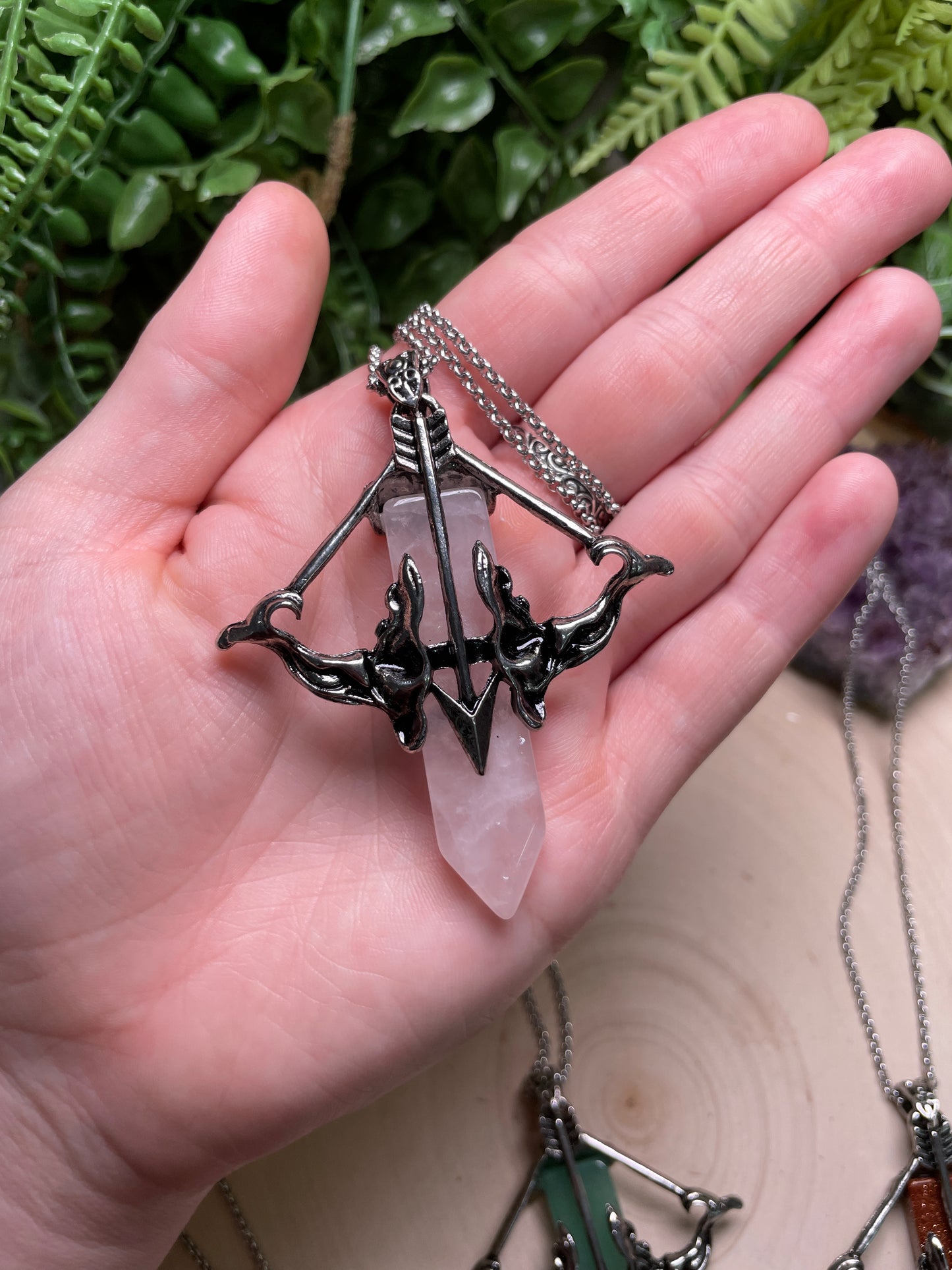 Crystal Crossbow Necklace