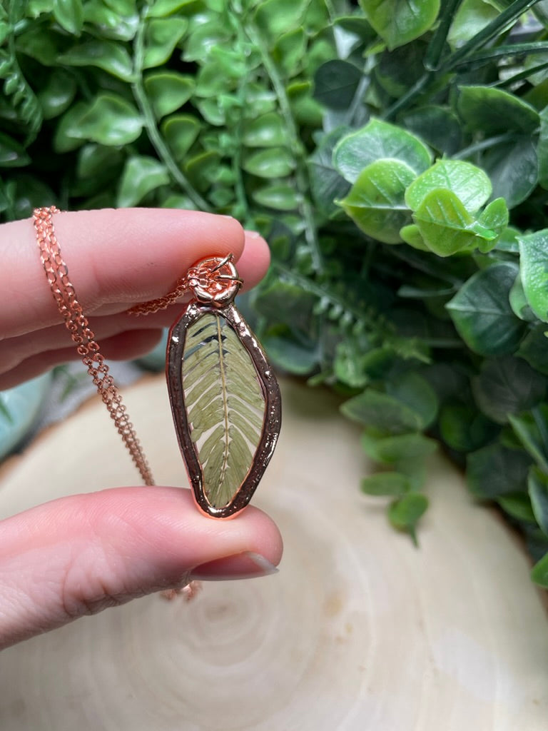 Fern and Smoky Quartz Necklace