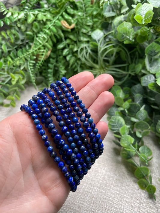 Lapis 4mm Beaded Bracelet