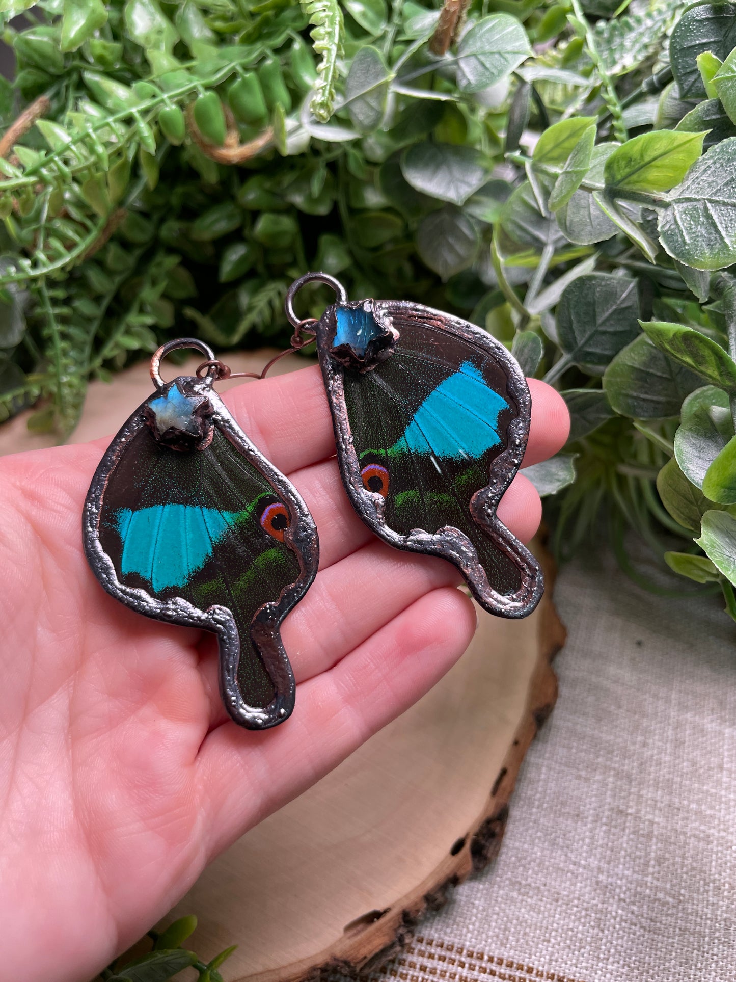 Labradorite Butterfly Wing Earrings