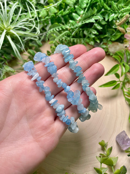 Aquamarine Chip Bracelet