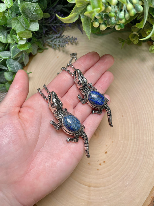 Lapis Alligator Necklace