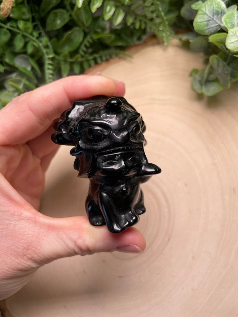 Obsidian Chinese Dragon Lucky Cat