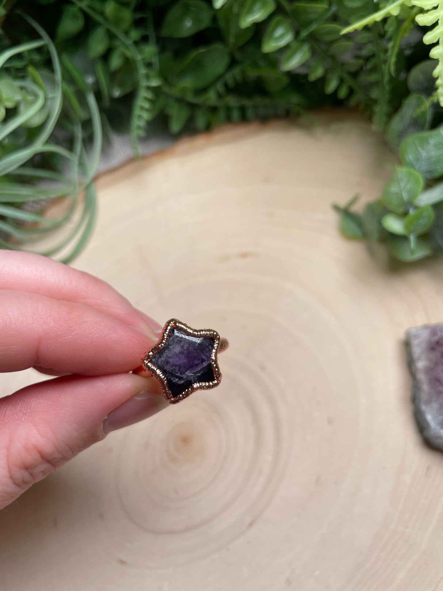 Amethyst Star Ring Size 7