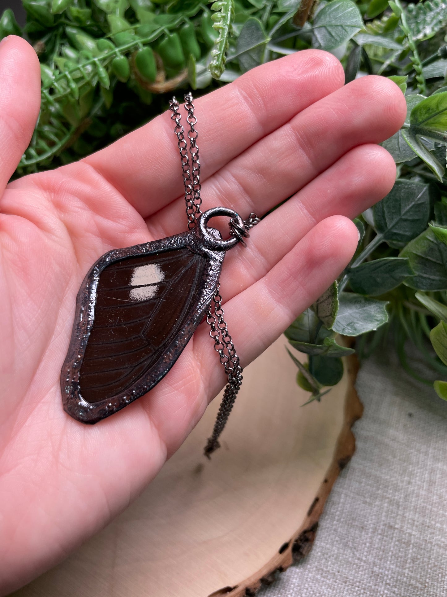 Red Tigers Eye Butterfly Wing Necklace