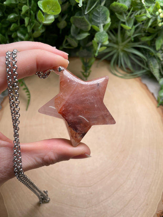 Fire Quartz Chunky Star Necklace