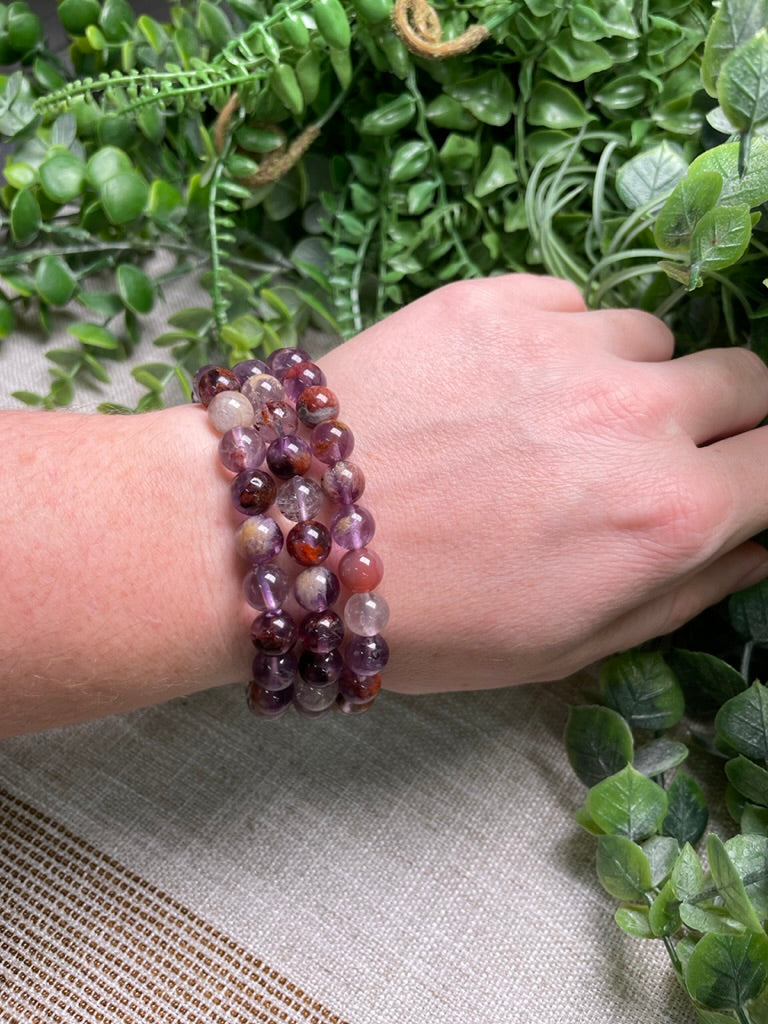 Purple Garden Quartz 8mm Beaded Bracelet