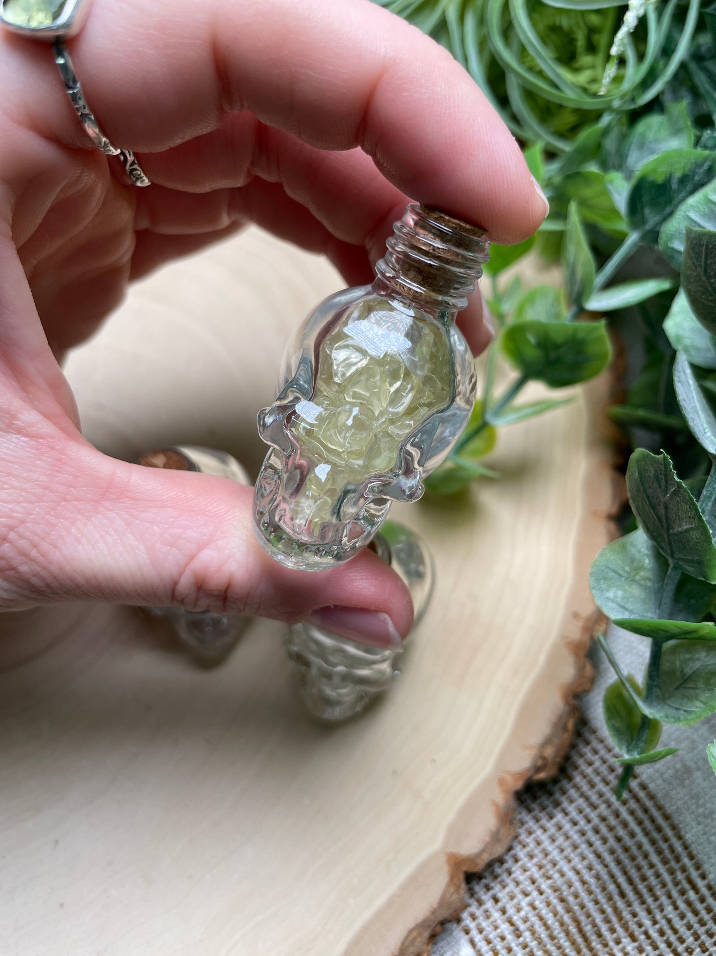 Crystal Chip Skull Vial