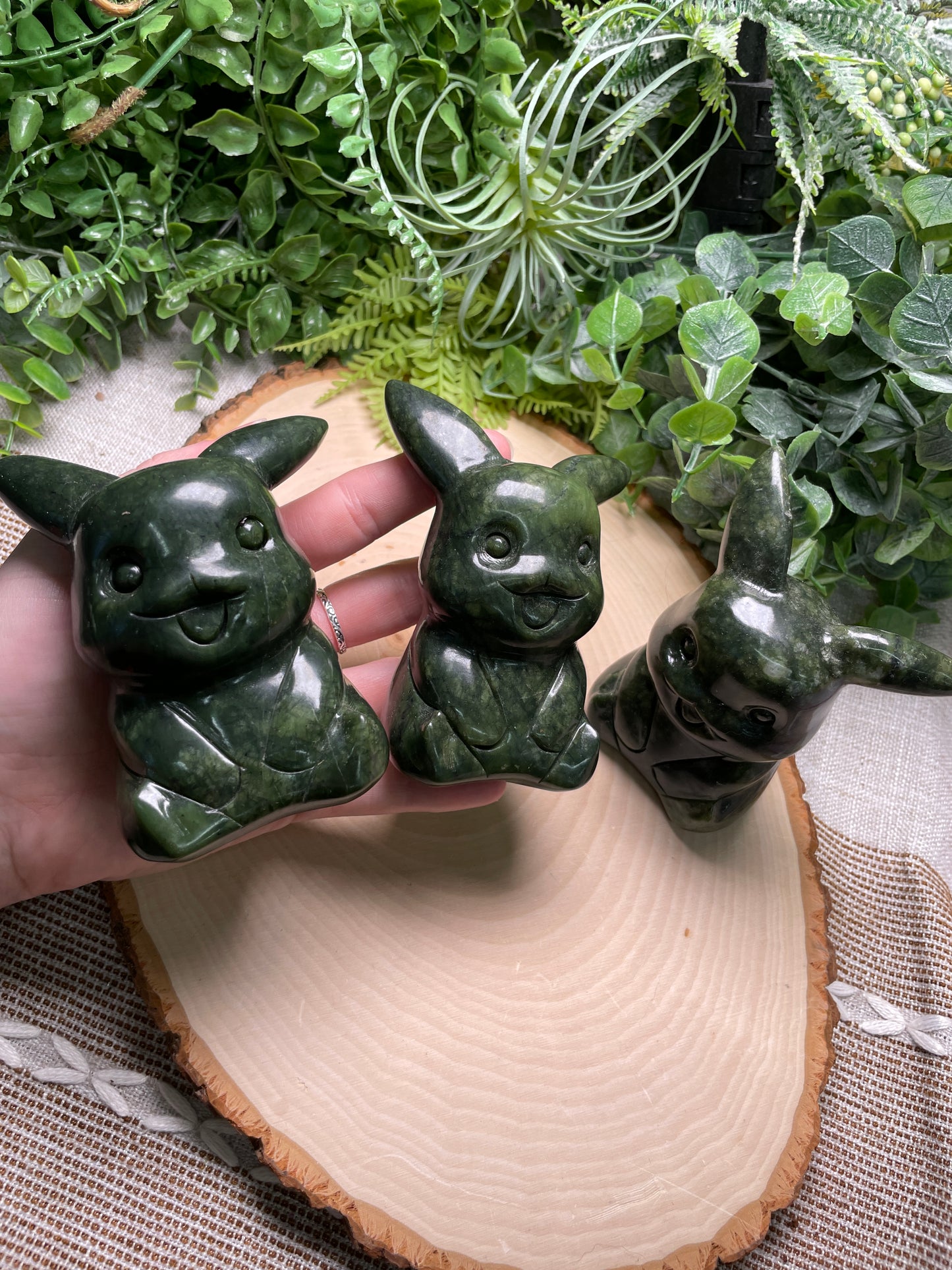 Green Synthetic Jade Pikachu