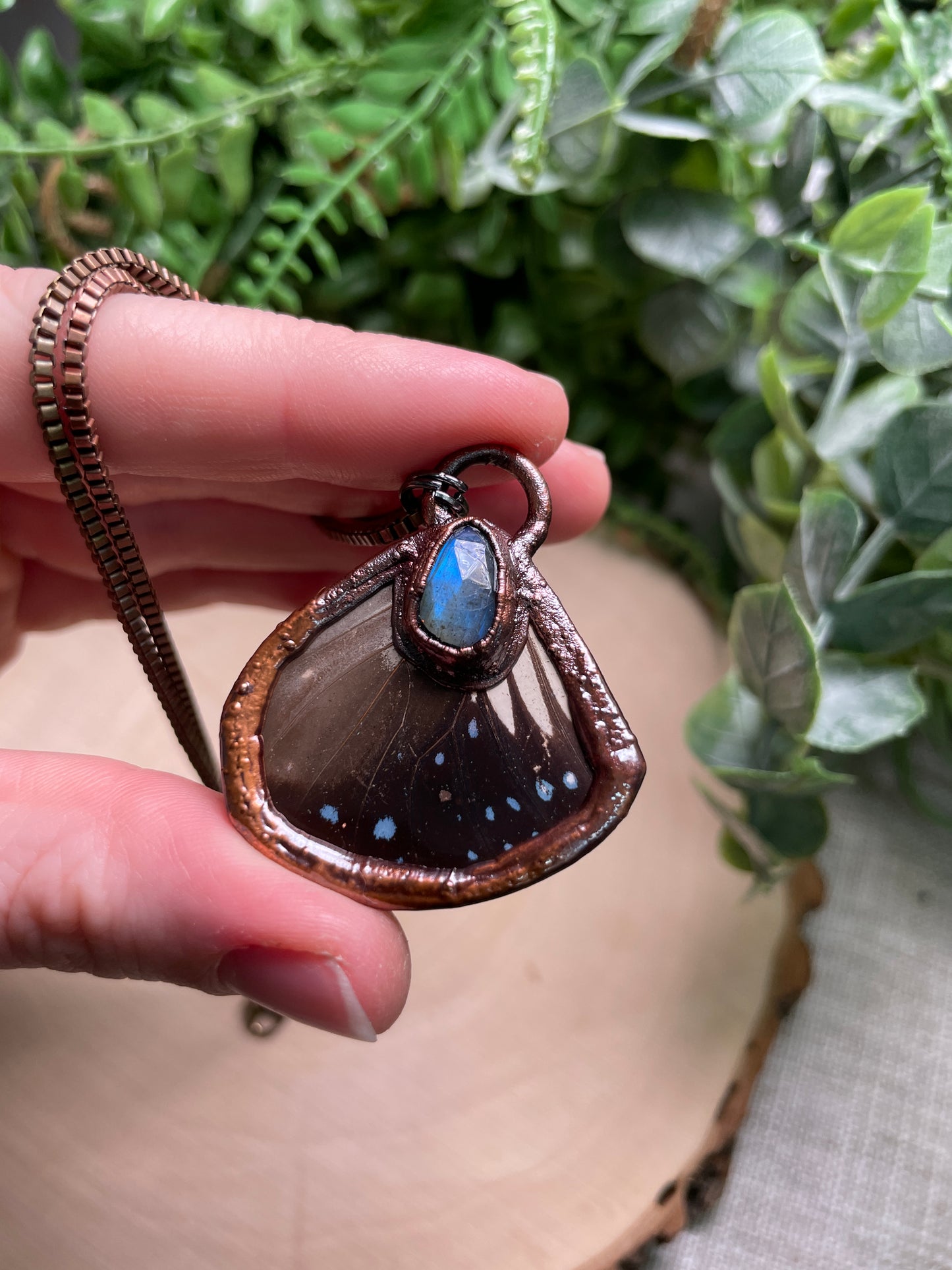 Labradorite Butterfly Wing Necklace