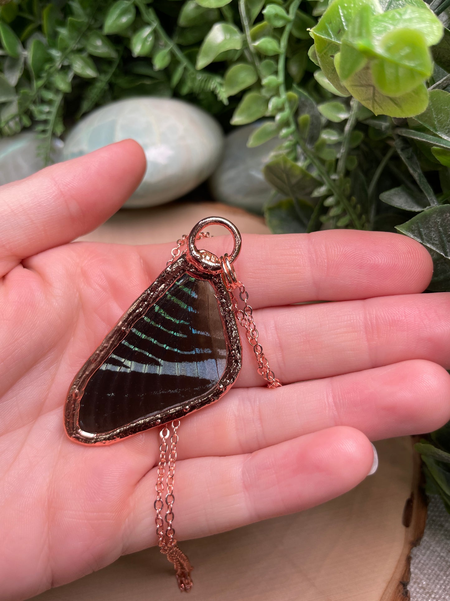 Moonstone Butterfly Wing Necklace