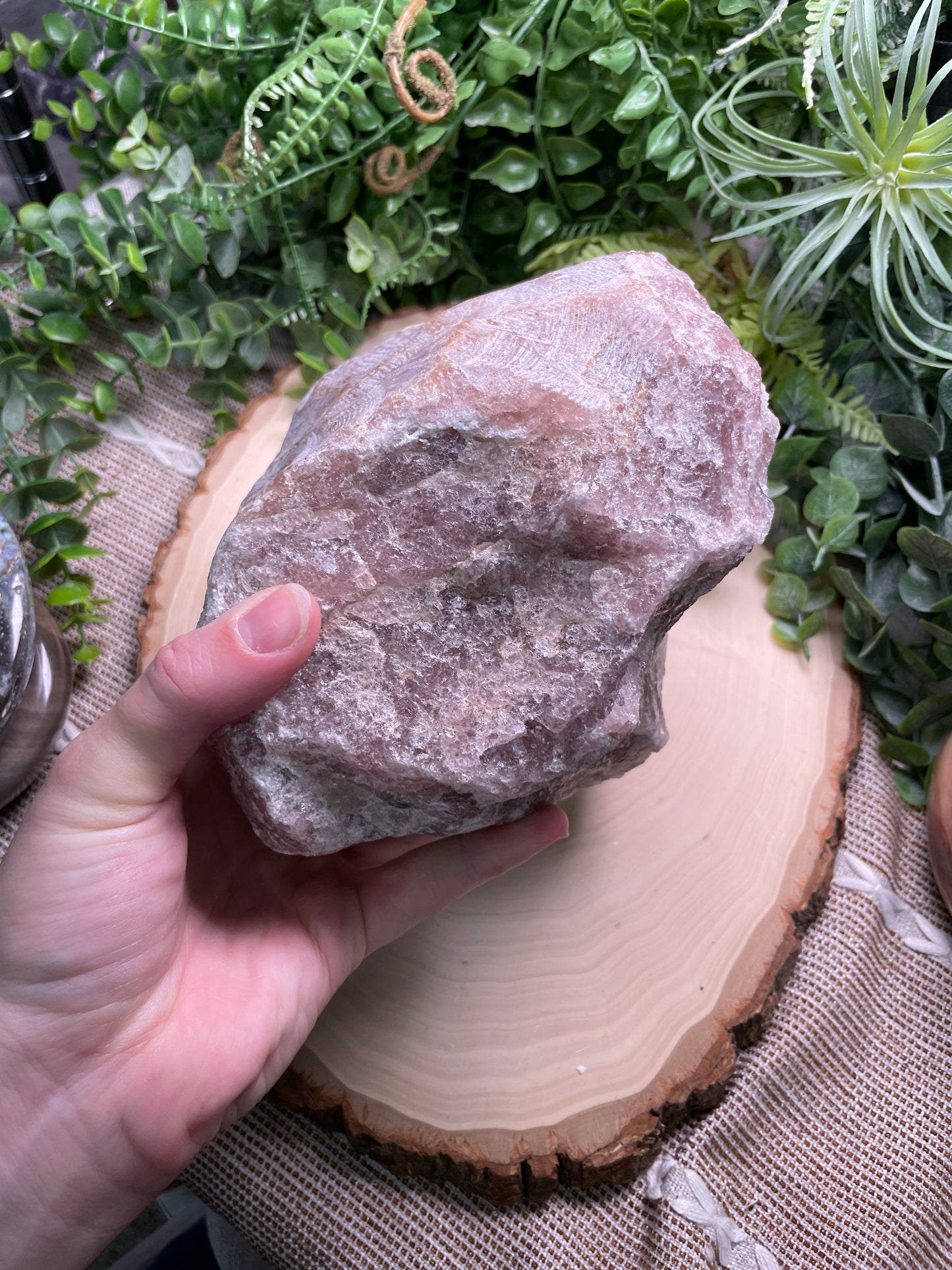 XL Chunky Rose Quartz Bowl/ Plant Holder