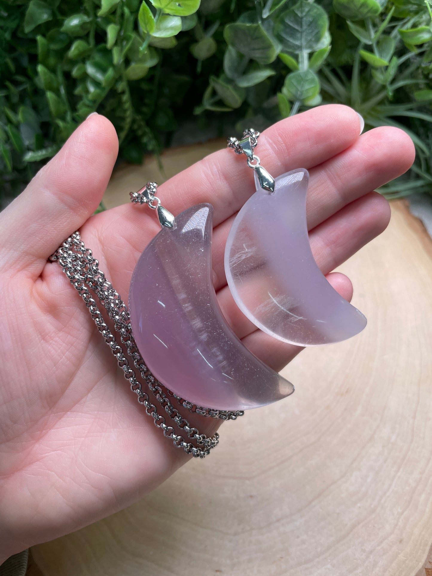 Fluorite Chunky Moon Necklace