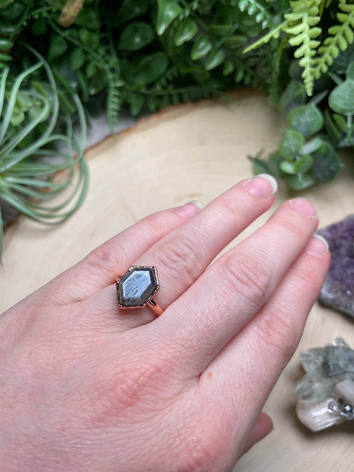 Silver Moonstone Ring Size 5.25
