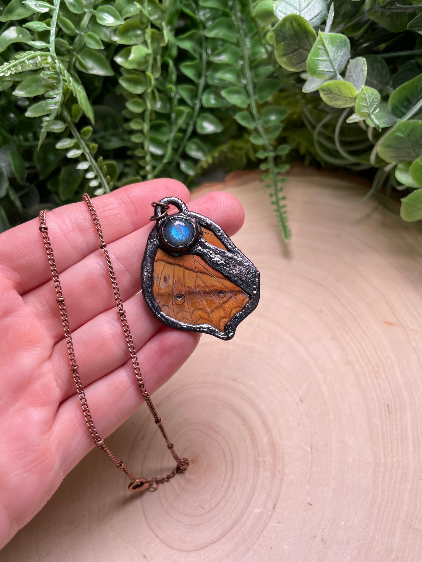 Labradorite Butterfly Wing Necklace