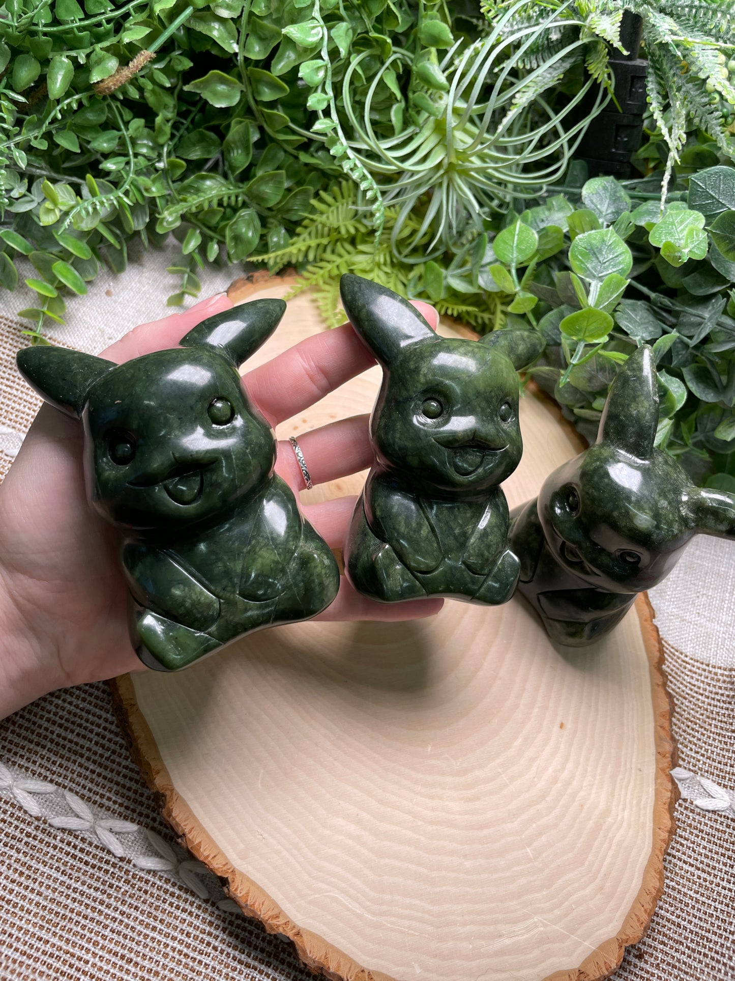 Green Synthetic Jade Pikachu