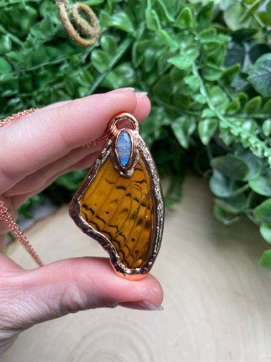 Moonstone Butterfly Wing Necklace