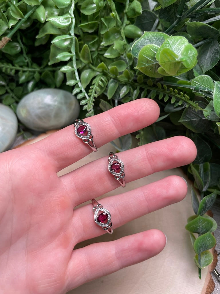 Garnet Adjustable Ring