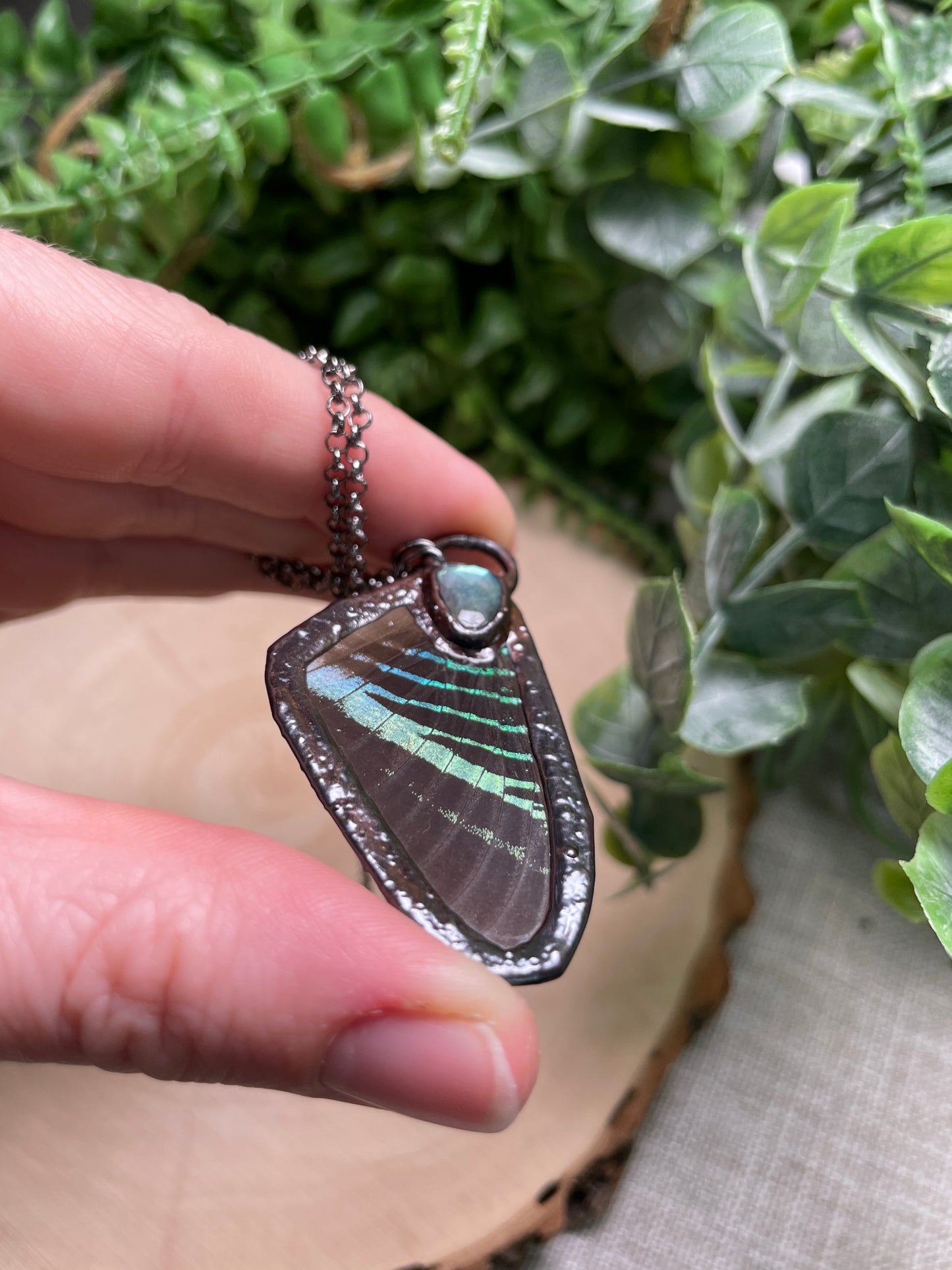 Labradorite Butterfly Wing Necklace