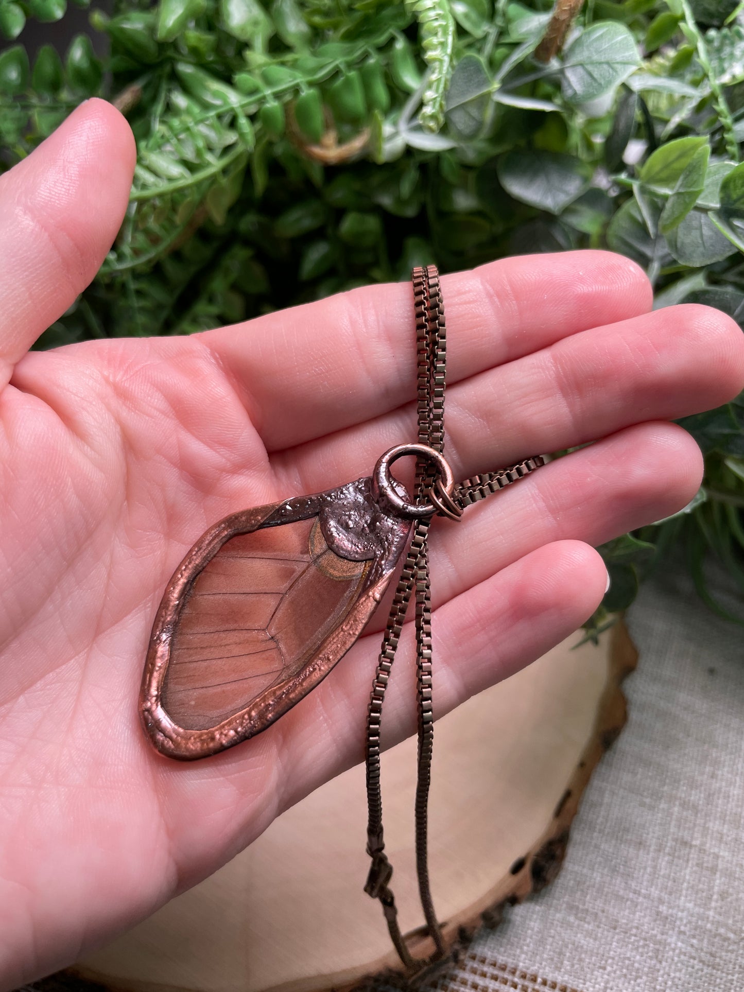 Gold Rutile Quartz Butterfly Wing Necklace