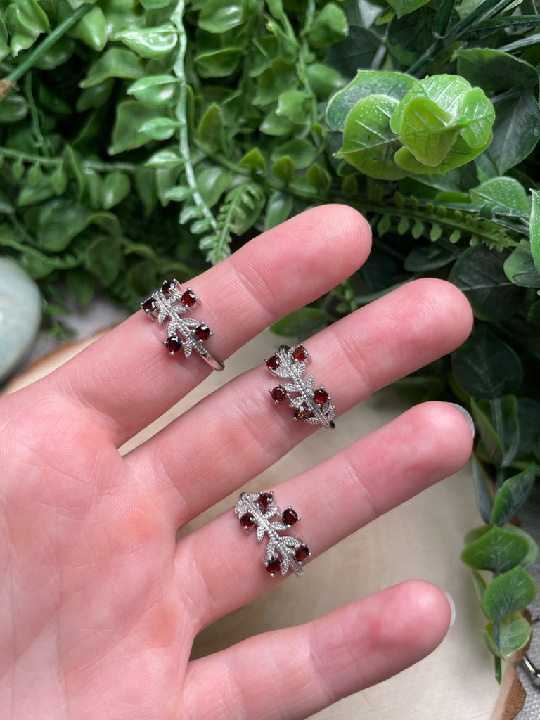 Garnet Adjustable Ring