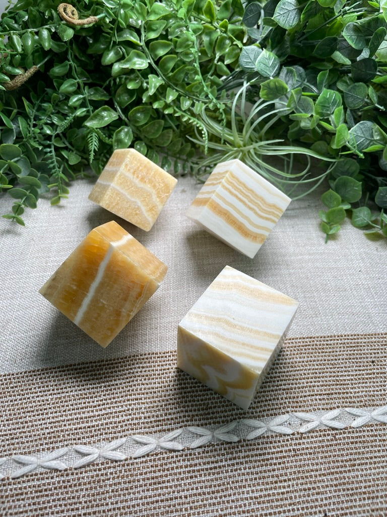 Yellow Calcite Cube