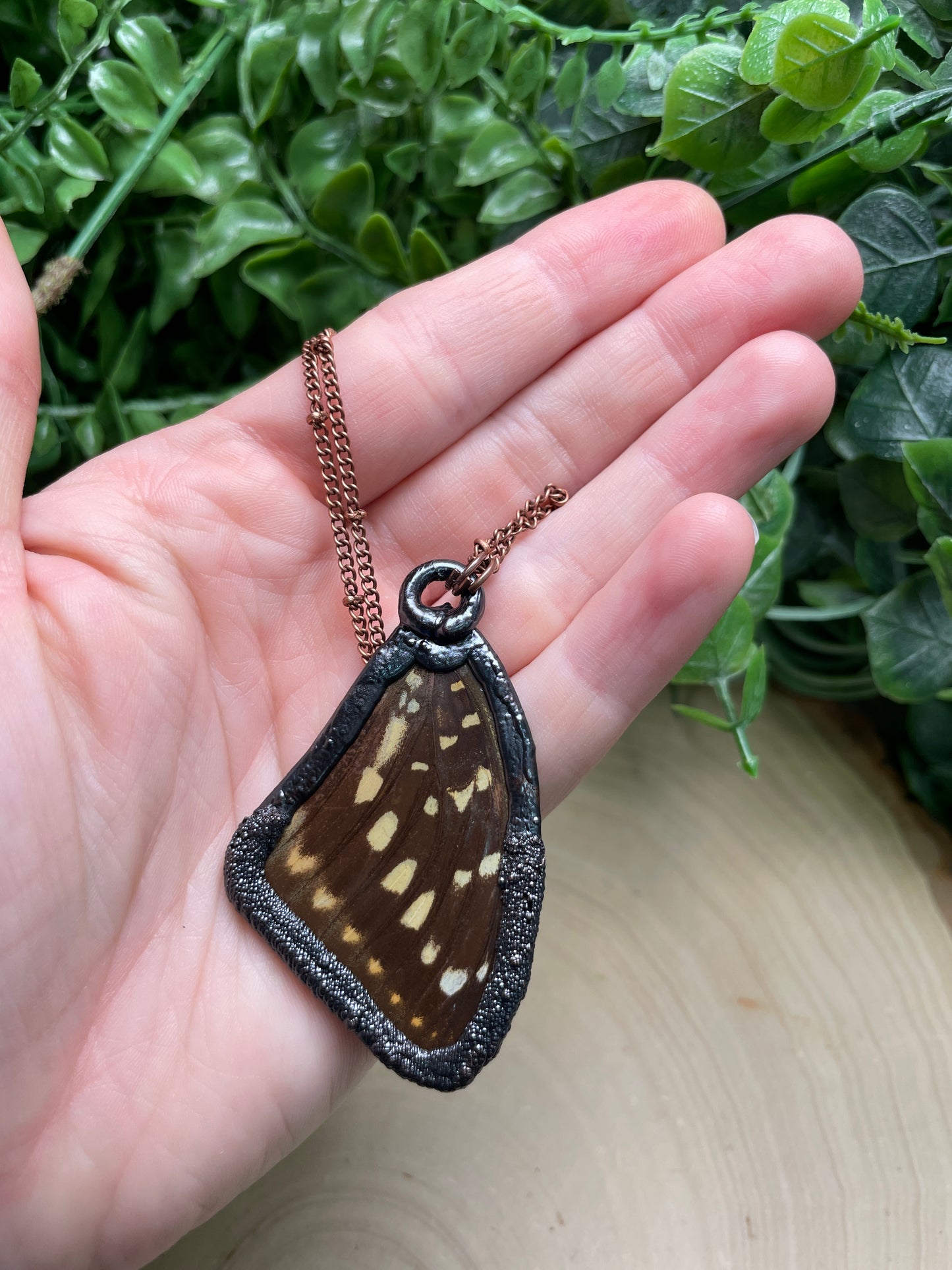 Rose Quartz Butterfly Wing Necklace