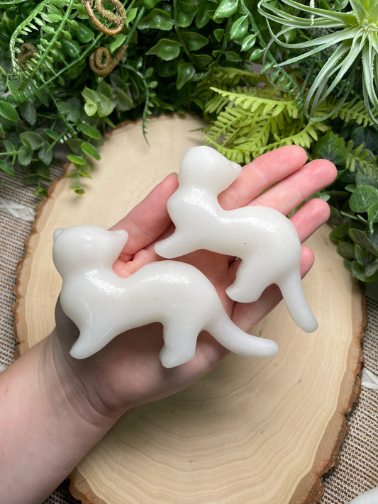 Synthetic White Jade Ferrett