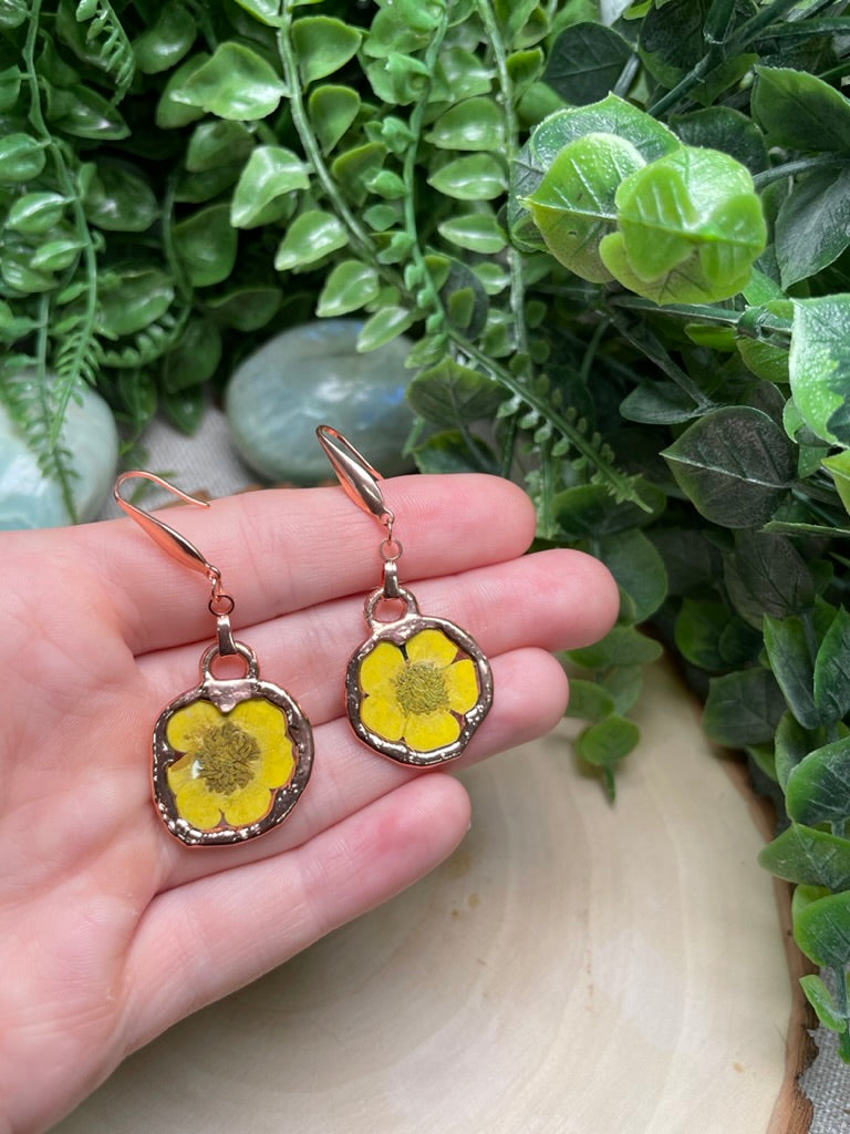 Yellow Flower Earrings