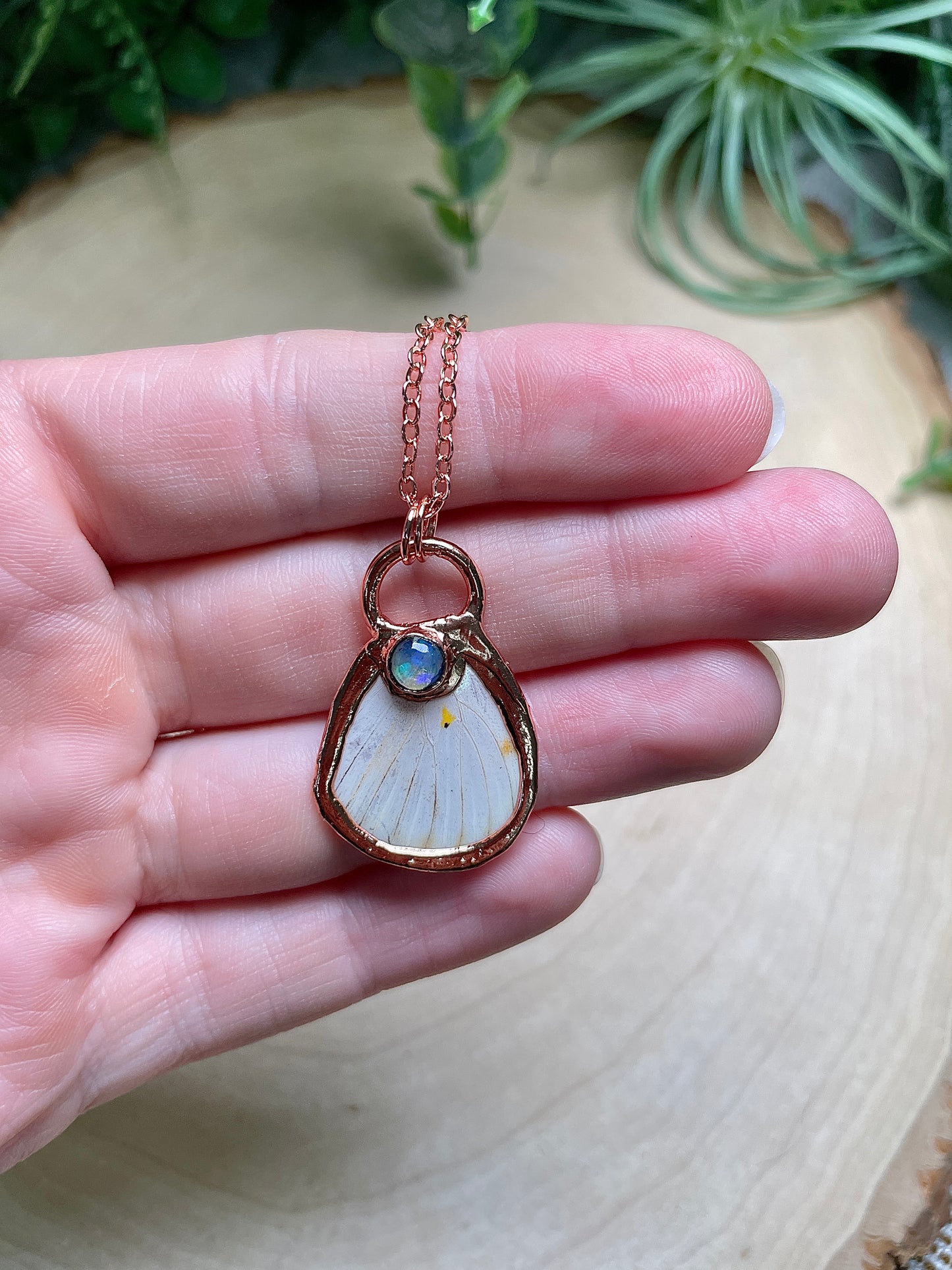 Opal Butterfly Wing Necklace