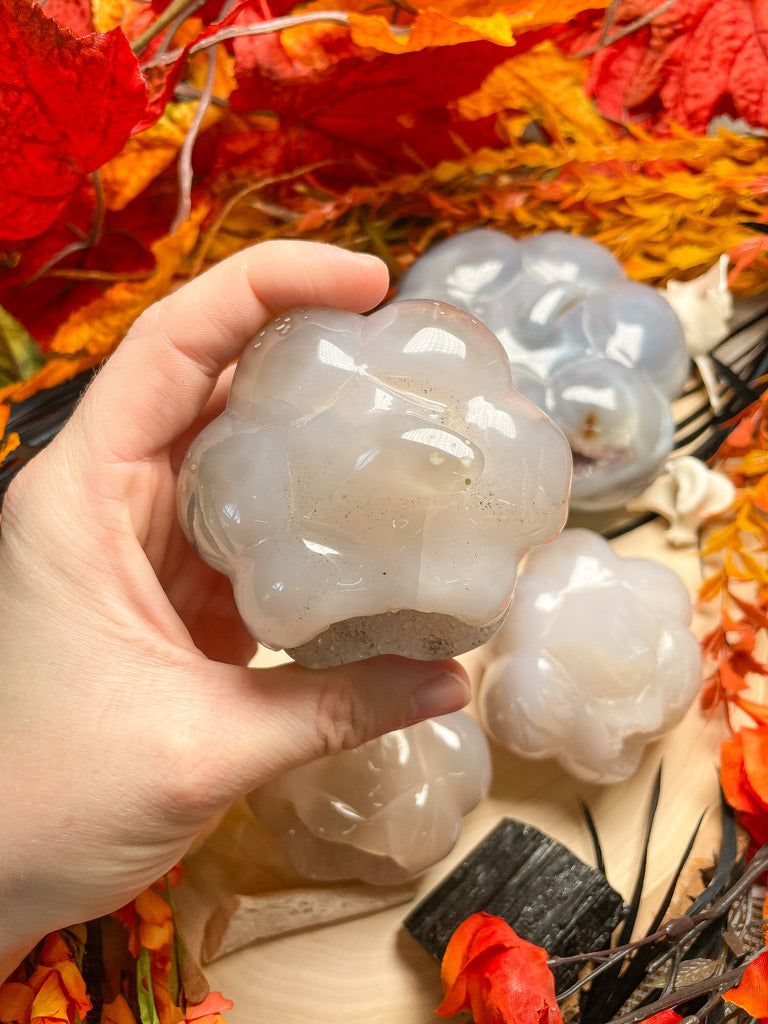 Druzy Agate Pumpkin/ Jack-O-Lantern