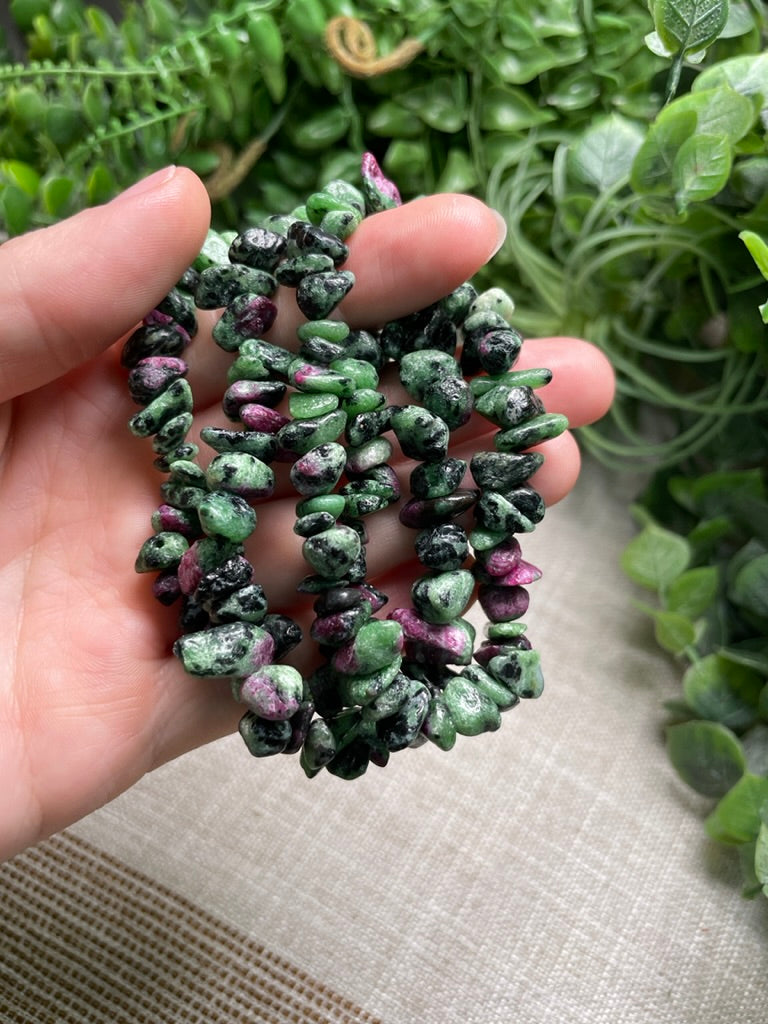 Ruby in Zoisite Chip Bracelet