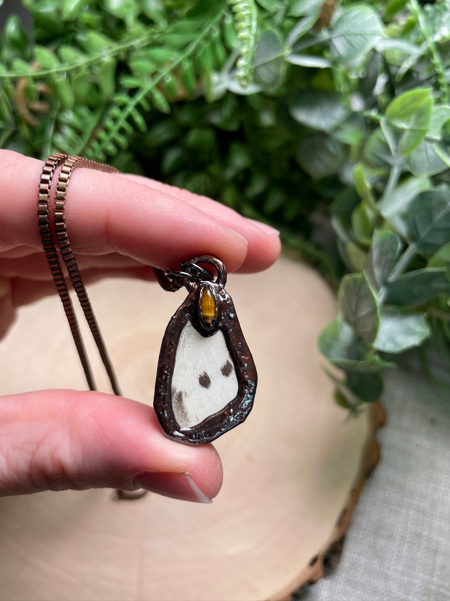 Tigers Eye Butterfly Wing Necklace