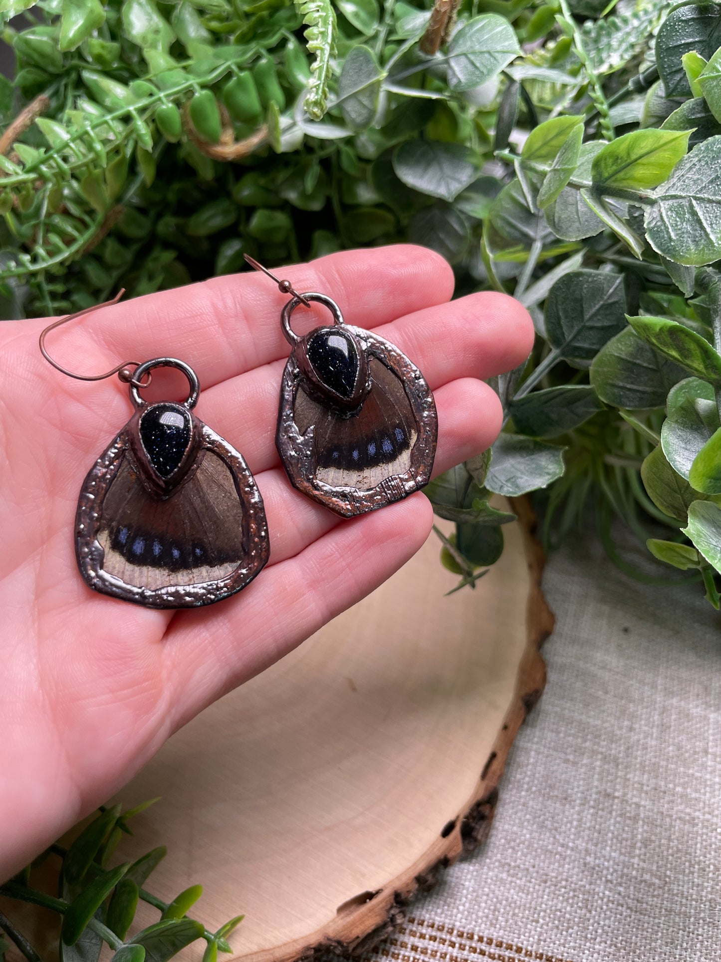 Blue Sandstone Butterfly Wing Earrings