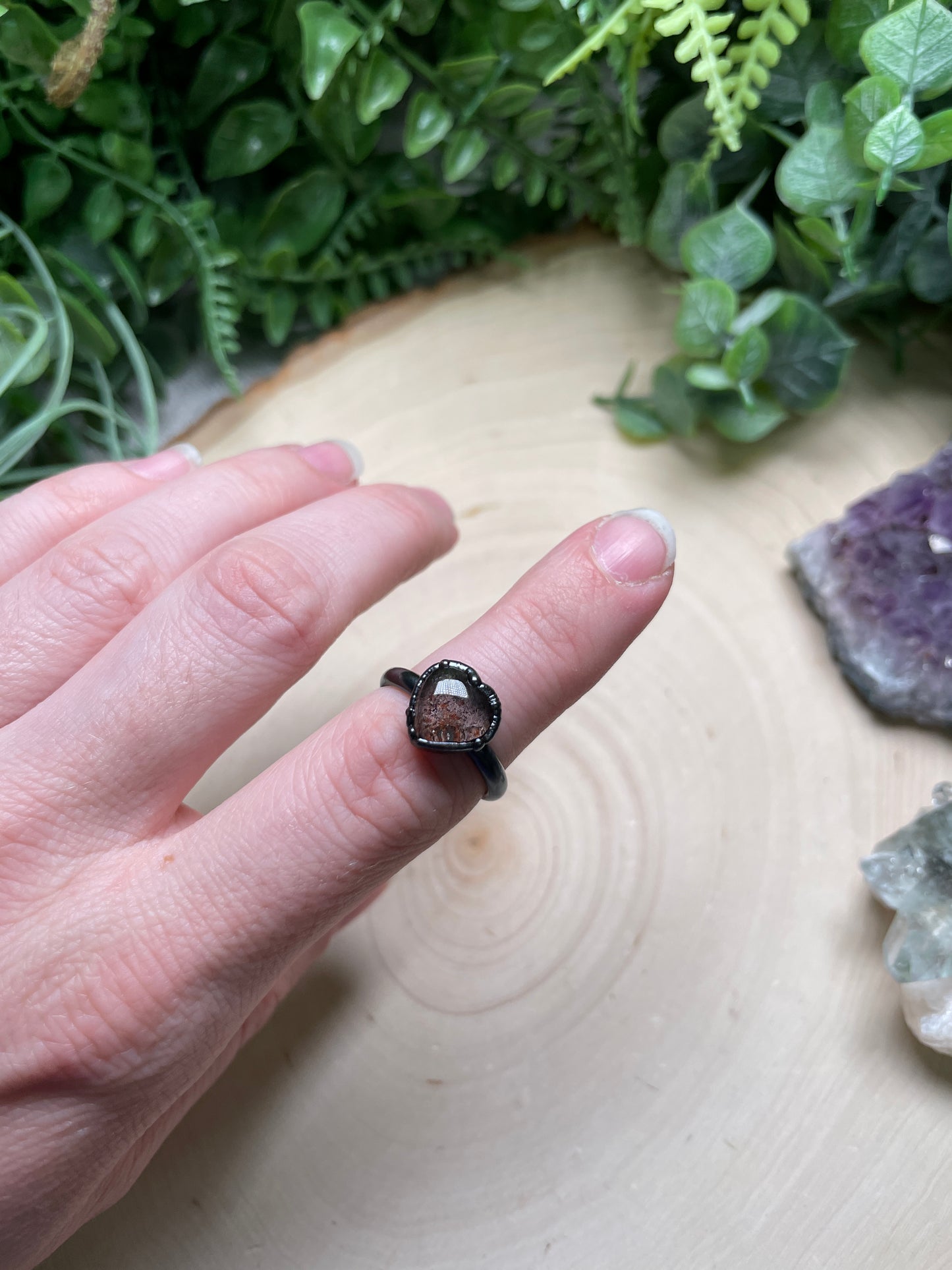 Garden Quartz Heart Ring Size 5.25
