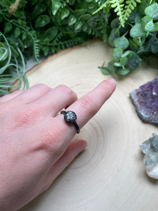 Silver Moonstone Goddess Ring Size 8