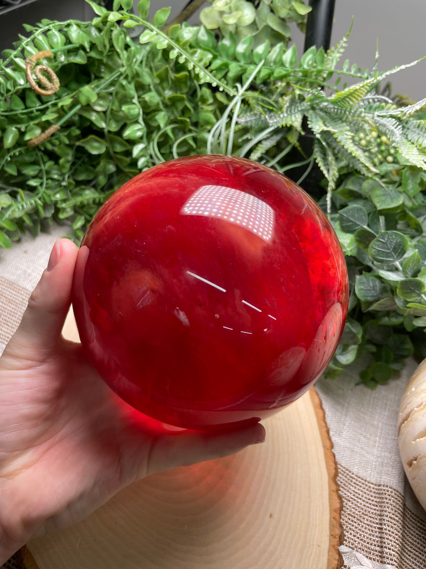 XXL Cherry Quartz (Smelted Quartz) Sphere