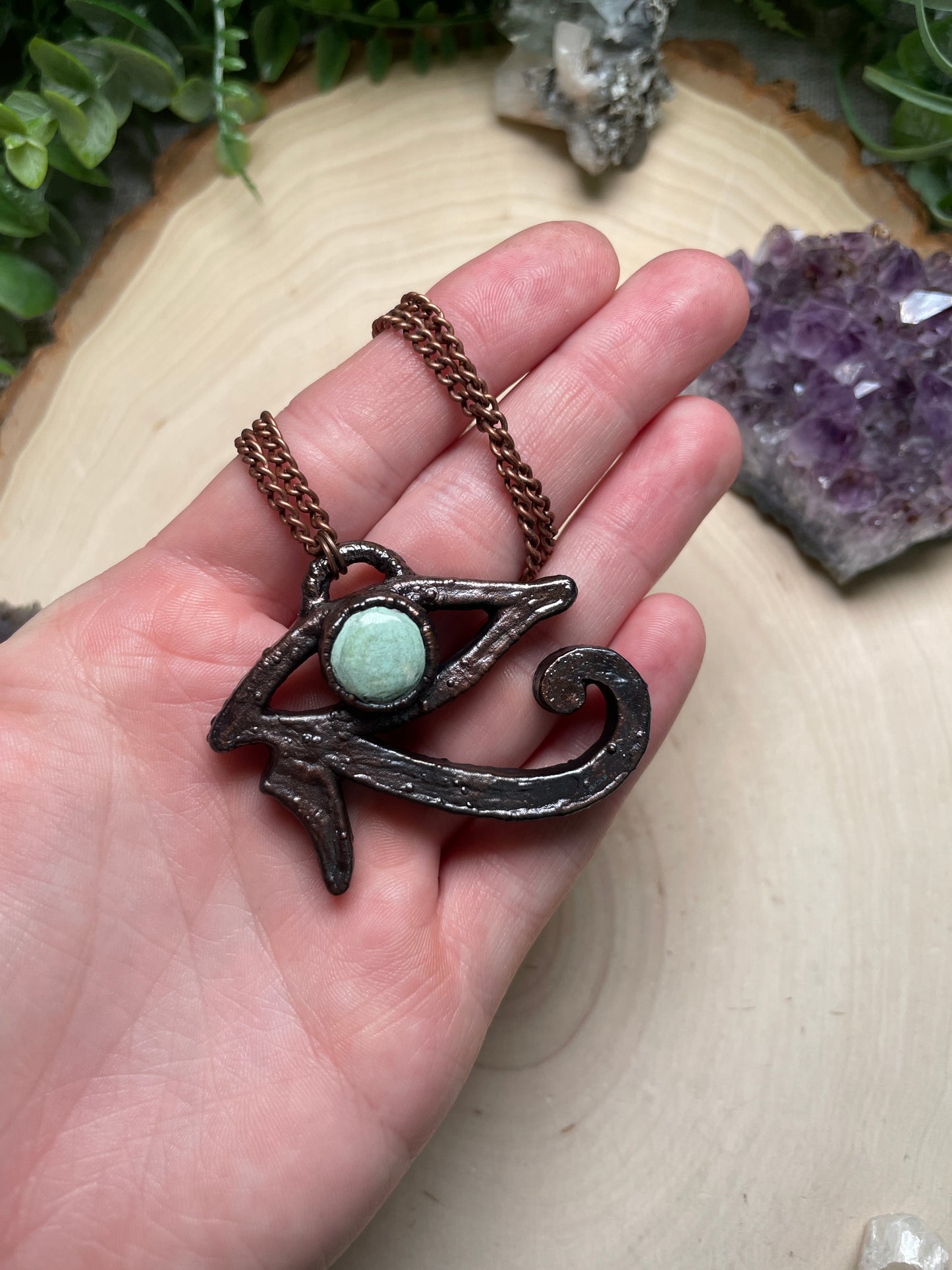 Natural Turquoise Eye of Ra Necklace