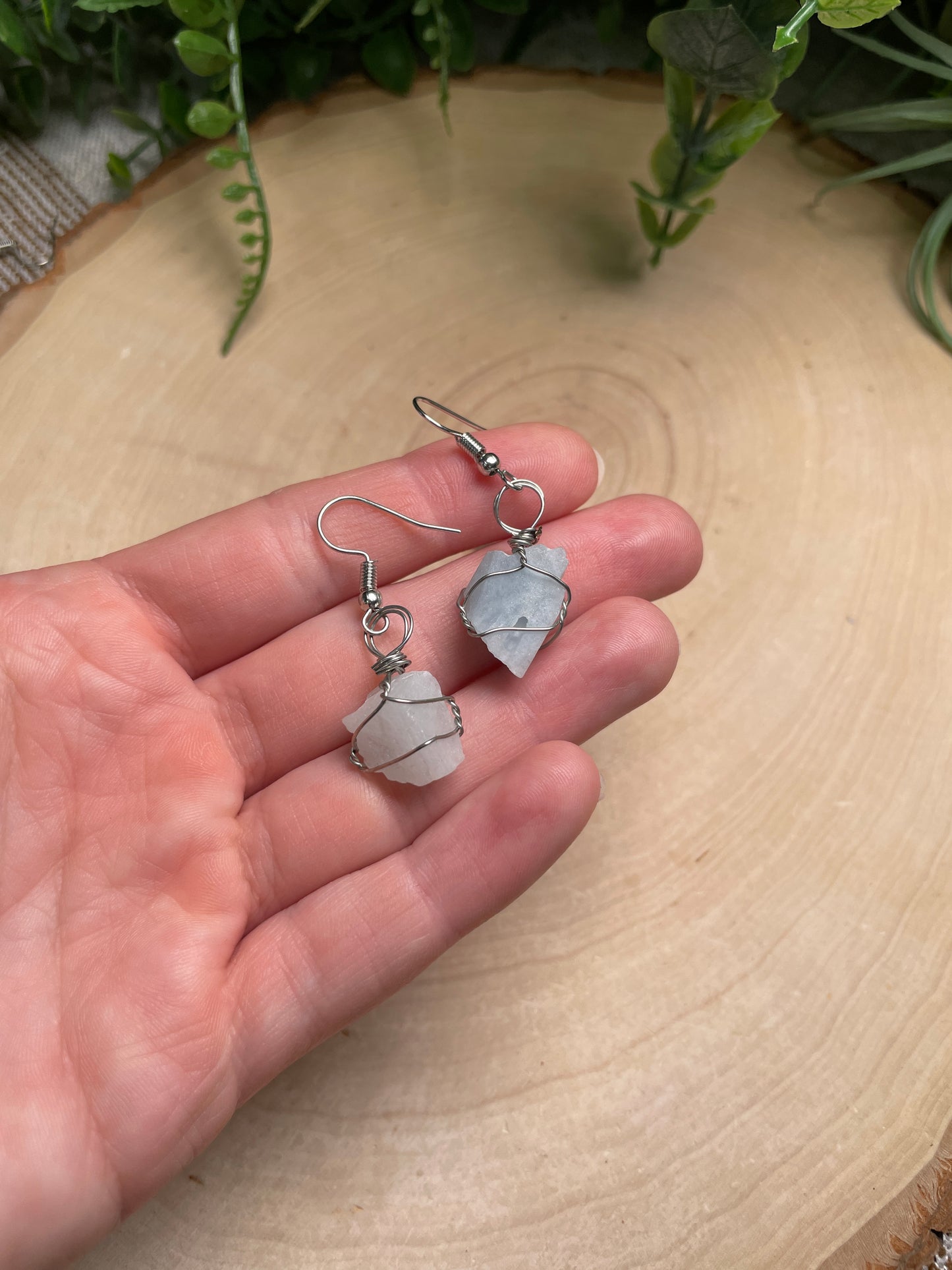 Wire Wrapped Crystal Earrings