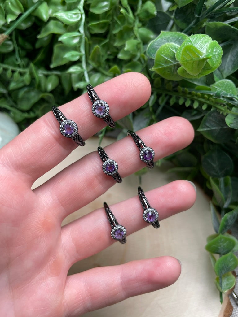 Amethyst Adjustable Ring