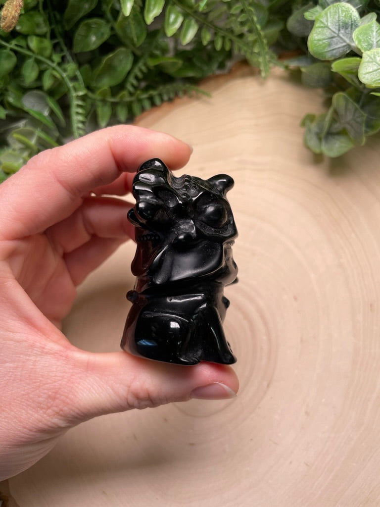 Obsidian Chinese Dragon Lucky Cat