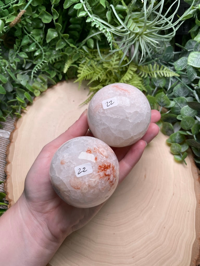 Quartz Mixture Sphere with Agate and/ or Flower Agate Inclusions