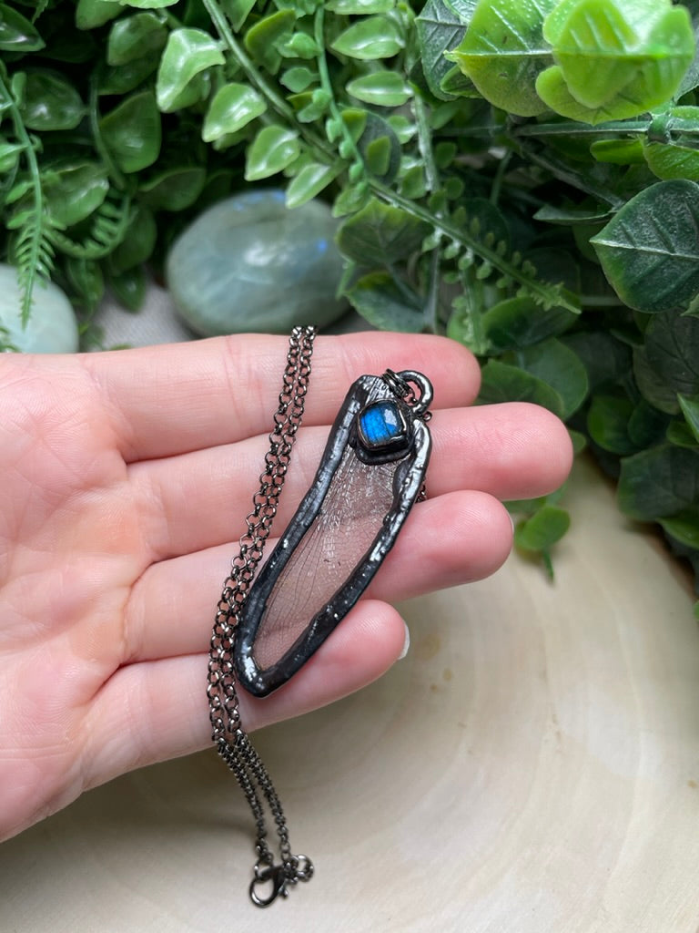 Dragonfly Wing and Labradorite Necklace